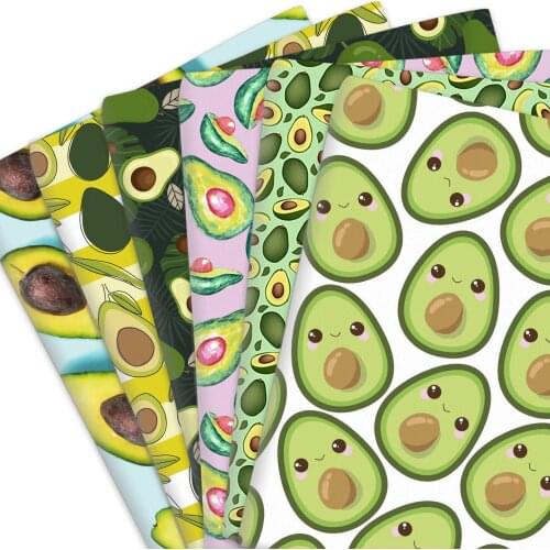 50*145cm Avocado Fruit 100% Pure Cotton Or Polyester Cotton Material Patchwork Sewing Fabrics Quilt Needlework DIY Cloth