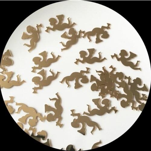 50g/Lot 18*10mm Gold And White Halloween Angel Sequins PVC Flat Paillette Crafts For Sewing Easter Kids DIY Accessories Gifts