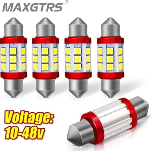 5x 24V C5w Led bulb CANBUS Festoon C10w Dome Lamp Reading Lamp Car Interior License Plate Light 3030 Chip Warm White Ice Blue