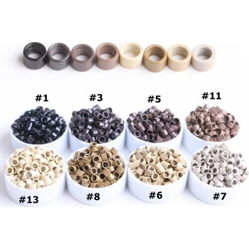 8000 Pieces 4.5x3.0x3.0mm Aluminum Screw Micro Rings Beads for I-tip Hair Extensions with 8 Colors Choice