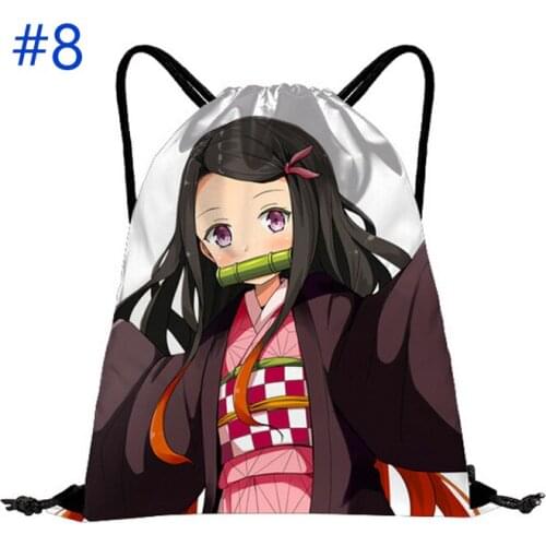Anime Kamado Nezuko Shopping Bag Demon Slayer Backpack Drawstring Bag Type A
