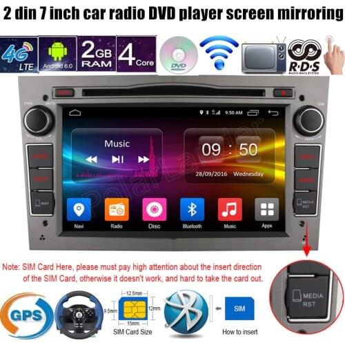 Support 4G LTE 2 Din 7 inch Android 6.0 Car DVD radio player GPS For Vauxhall Opel Astra H G J Vectra Antara Zafira Corsa
