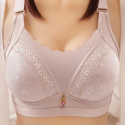 Perfering Plus Size Bras for Women Full Coverage Push Up Bra Sexy Lace Bralette B C Cup Ladies Brassiere Femme 80-105