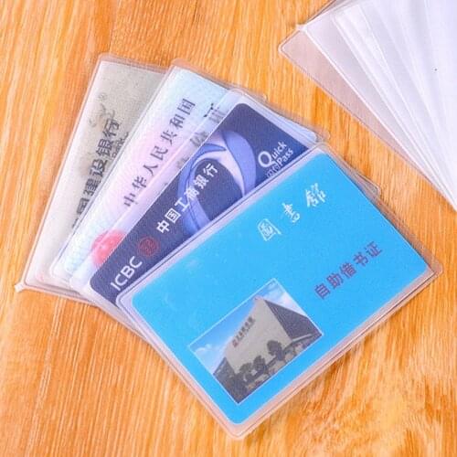 10pcs Card Protect Cover PVC Transparent Waterproof Business Credit Card Holder Women Men ID Card Cover Bags Case