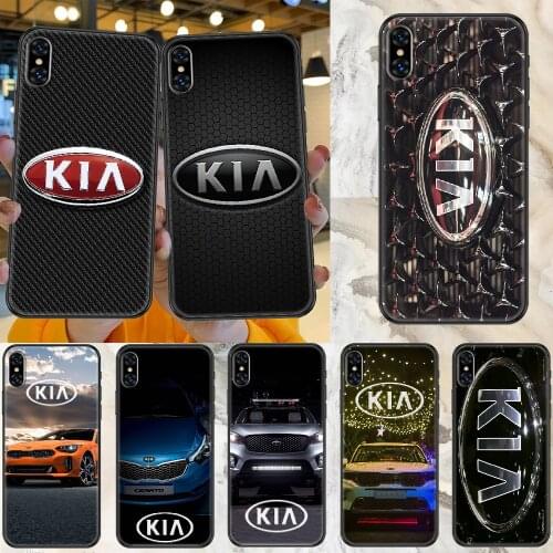 Car KIA logo Phone Case Cover Hull For iphone 5 5s se 2 6 6s 7 8 12 mini plus X XS XR 11 PRO MAX black fashion hoesjes luxury