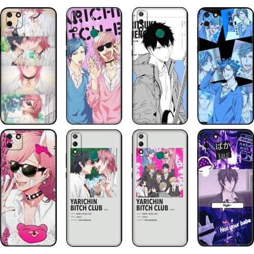 Black tpu Case For Huawei Y9S Y6S Y8S Y5P Y7P Y8P Case For Huawei Y5 lite Prime 2018 Y6 2019 Cover anime Yarichin bitch Club