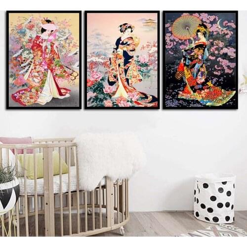 Flower Dress Girl Modern Canvas Painting Canvas Wall Painting Poster Art Picture for Living Room Home Decor B5276