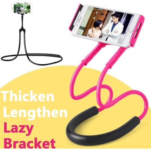360 Degree Phones Holder Stand Mobile Phone Holder Hanging Neck Lazy Cellphone Mount Accessories Adjustable for iPhone 12 Xiaomi