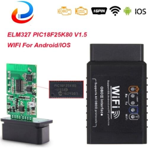ELM 327 V1.5 OBD2 elm327 WIFI Scanner for Android iOS OBD 2 Car Diagnostic Auto elm327 V1.5 With PIC18F25K80 elm 327 Wifi Scan