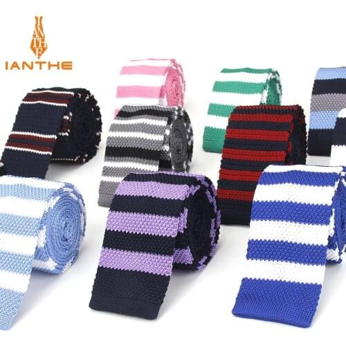 Fashion Mens Knit Ties Colorful New 6cm Slim Knitted Skinny Neckties For Men Party Wedding Male Neckwear Tie Cravat Corbatas