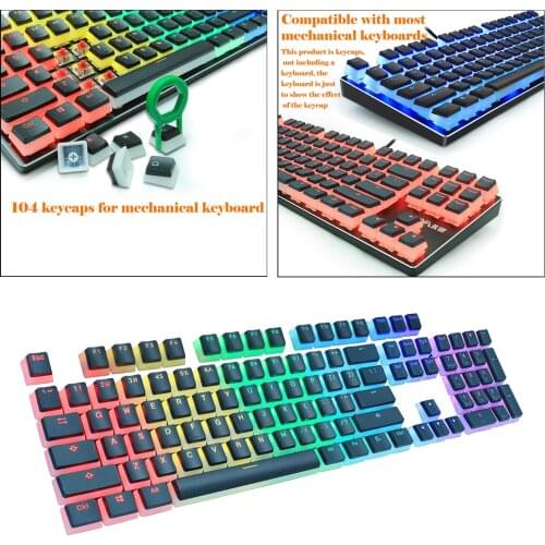 Gaming 108 Double Shot PBT Pudding Keycaps Keyset for Mechanical Gaming Keyboard MX Switches (Black)