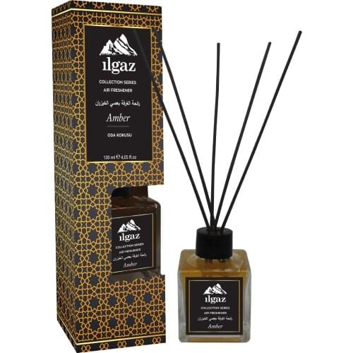 Ilgaz Collectıon 400 Ml Amber Flower Fragrance Room Freshener + 120 Ml Bamboo Striped Room Fragrance Lasting Perfumed