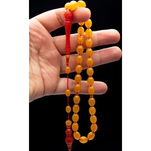 Islamic Tasbih Muslim Rosary Beads 33 Prayer Rosary For Men Bracelet For Men Accessory amber oltu amber stone Handmade Turkey