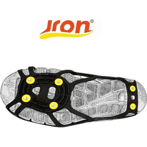 Jron 5 Pairs 6-Teeth Traction Cleat for Walking on Snow and Ice Anti-slip Shoes Spike Grips Crampons Climbing Ice Gripper