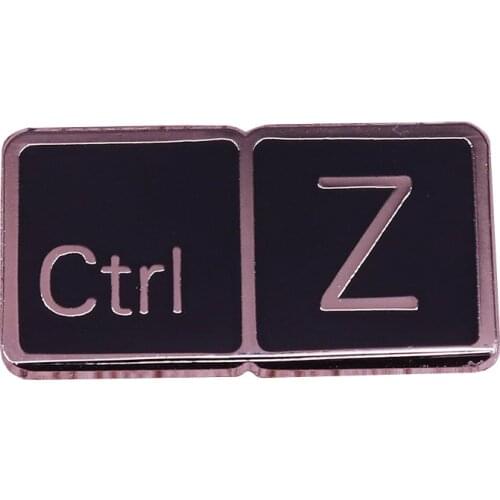 Ctrl z enamel pin keyboard undo button badge funny computer accessory undo unhappy daily life things wish addition