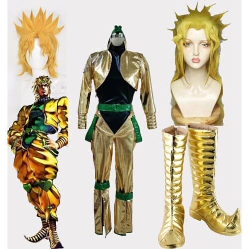 Anime JoJos Bizarre Adventure movie Dio Brando Cosplay Costume Gold Patent Leather Version Dio Brando Halloween Party shoes boo