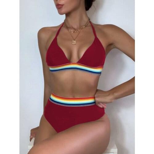 Swimsuit Striped Sexy Bikini 2021 Swimwear Women Push Up Bikini Set Brazilian Beachwear Bathing Suit High Waist Biquini Summer