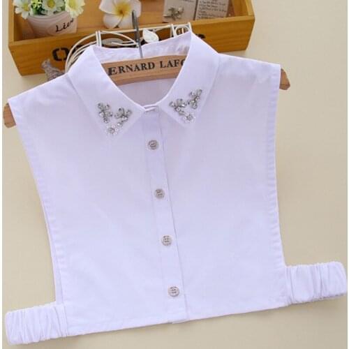 Organza false collar Clothes Accessories Striped fake collar peter pan Removable New beaded shirt fake collar cotton decoration