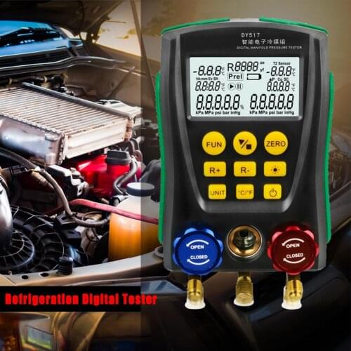DY517A DY517 Refrigeration Meter Set R410A Digital Manifold Pressure Gauge Vacuum Pressure Temperature Meter Test Testo550