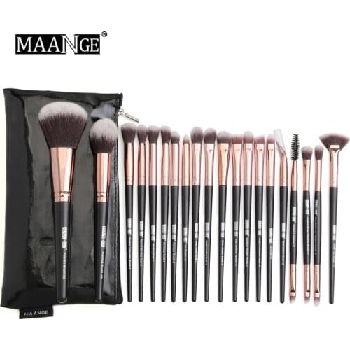 MAANGE 5-25 pcs Black Gold Makeup Brushes Set Powder Foundation Eye shadow Eyeliner Lip Brush Beauty Make Up Tools Kit Maquiagem
