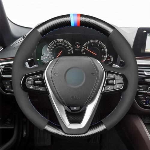 DIY Anti-Slip Wear-Resistant Steering Wheel Cover For BMW G20 G21 F40 F44 G26 G30 G31 G32 G11 G12 X3 G01 Car Interior Decoration
