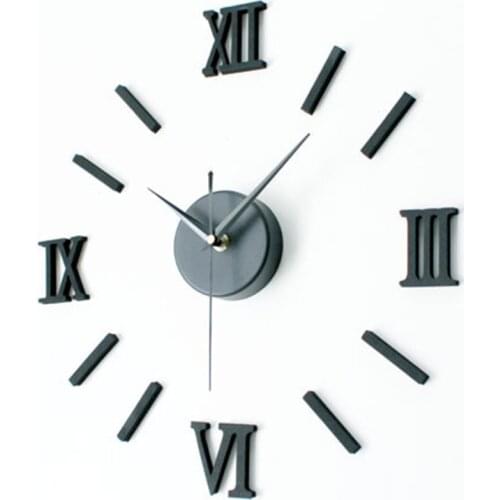 New Arrival Roman numerals Design sticker EVA 30CM-60CM kitchen wall clock large decorative 3d diy wall clock big clock