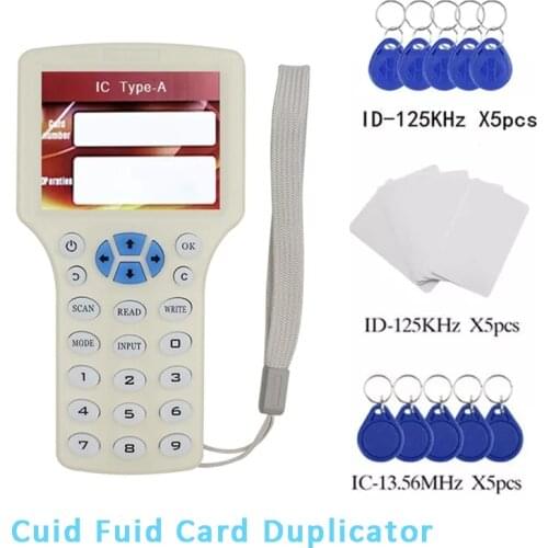 New Handheld RFID Copier 13.56Mhz NFC Smart Chip Card Reader CUID/FUID Tag Encryption Cracking Writer 125Khz Badge Duplicator