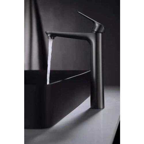New style Gun black Brass tall Bathroom sink faucet cold hot water basin mixer faucet tap top quality bathroom faucet