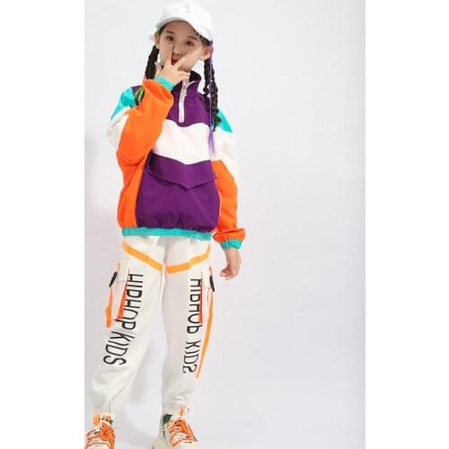 2020 Ballroom Hip Hop Dancing Clothes For Kids New Jacket Hiphop Pants Girls Jazz Dance Costumes Boys Street Dance Wear DQS5727