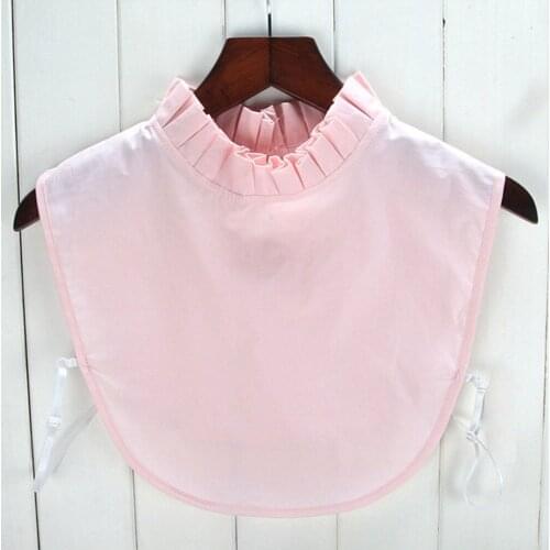 Petal Embroidery Shirt Fake Collar White Tie Vintage Detachable Collar False Collar Lapel Blouse Top Women Clothes Accessories