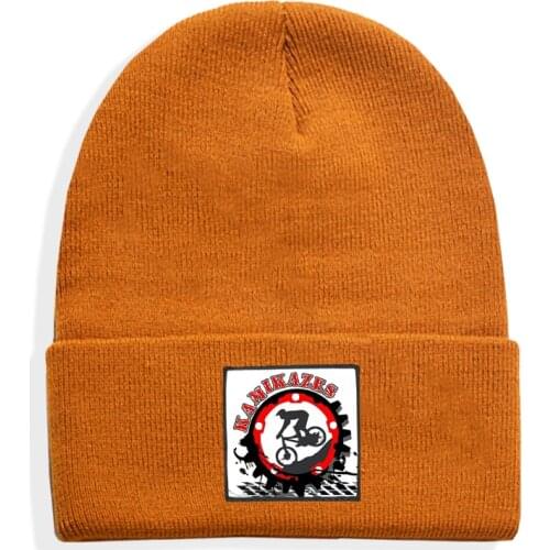 Kamikaze team print Hat High Quality Cotton Casual Hat For Men Women Warm Knitted Winter Hat Fashion Unisex Cap