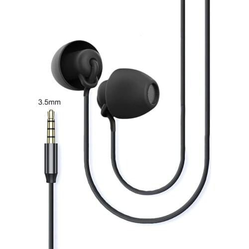 Silicone 3.5MM Plug In-Ear Noise Reduction Wired Earphone Casual Sleeping Headset Earbuds
