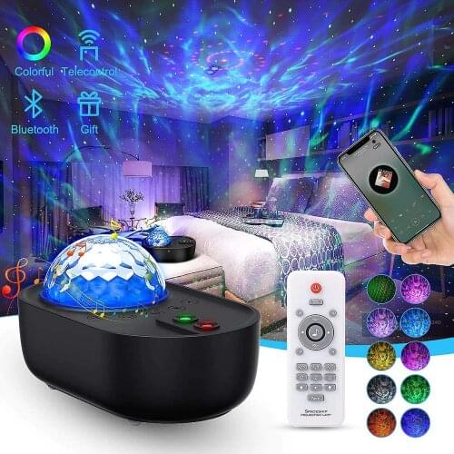 LED Colorful Starry Sky Galaxy Star Projector Night light Bluetooth USB Music Player Romantic Projection Sleeping Bedside Lamp