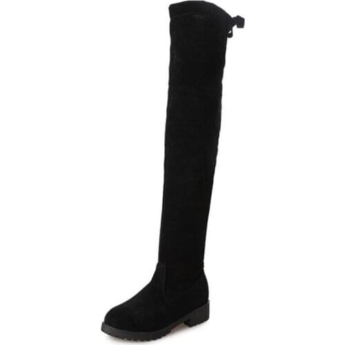 Explosion models thick over the knee boots sleek minimalist high-end atmosphere over the knee was thin high boots Plus velvet
