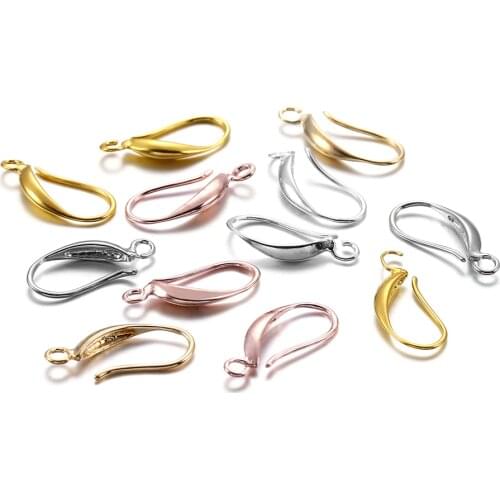 12pcs/lot 17*8mm Copper French Earring Hooks Charms Earrings Hook Clasps DIY For Jewelry Making Findings Accessories Supplies