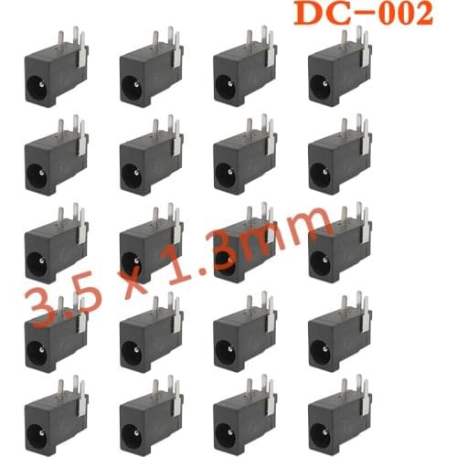 10Pcs/Lot DC-002 3Pin CONNECTOR DC002 3.5X1.3MM DC Power Jack Socket Adapter 30V Round Needle Charging Port Power Interface