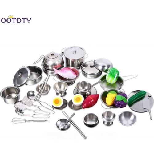 25pcs Stainless Steel Kitchen Cooking Utensils Mini Kitchen Tools Play House