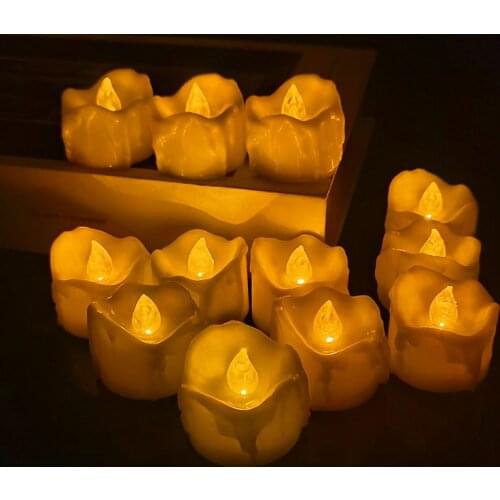 3Pcs LED Candle Light Flickering Flameless Tea Lights Night Lamp Battery Operated For Halloween Christmas Wedding Home Decor