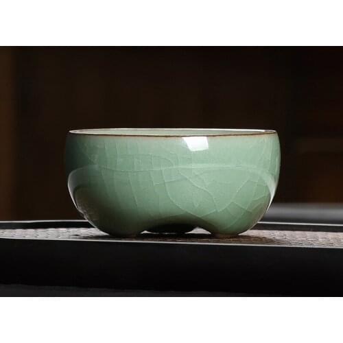 6PCS Longquan Celadon Master Cup Personal Mug Ceramic Tea Set Accessories Household Kung Fu Tea Ice Cracked Porcelain Teaware
