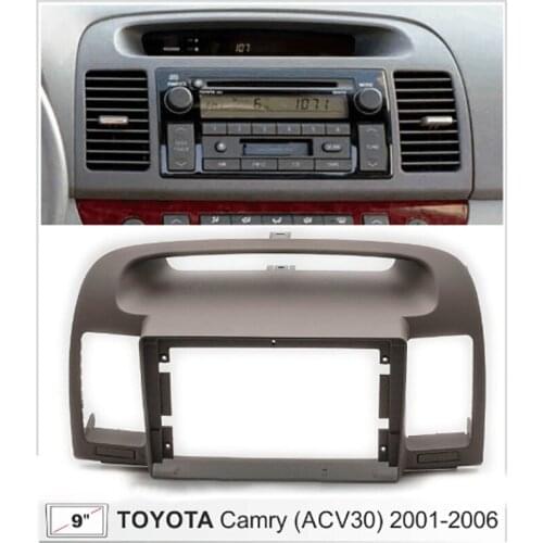 9-Inch 2Din Car Radio Dashboard Stereo Panel for Mounting Car Panel Dual Din CD DVD Frame for Toyota Camry 5 2001-2006