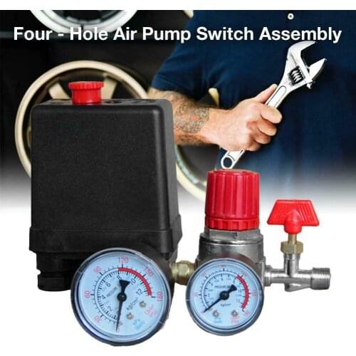 90-120PSI Pump With Gauges Heavy Duty Safety Accessories Pressure Control Switch Regulator Air Compressor Fittings Motor Driven