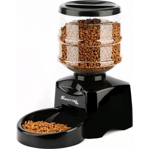 SZMZTTKL 5.5L Automatic Pet Feeder with Voice Message Recording and LCD Screen Large Smart Dogs Cats Food Bowl Dispenser