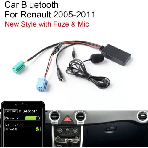 Car Bluetooth 5.0 AUX Cable Microphone Handsfree Adapter for Renault Clio Espace Kangoo Laguna Megane 2 Updatelist Radio Speake