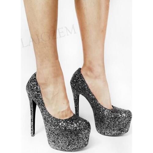 BERZIMER Women Platform Pumps Heels Sandals Stiletto Pumps Shoes Frau Pumpen Escarpins Femme Shoes Woman Large Size 46 50 51 52