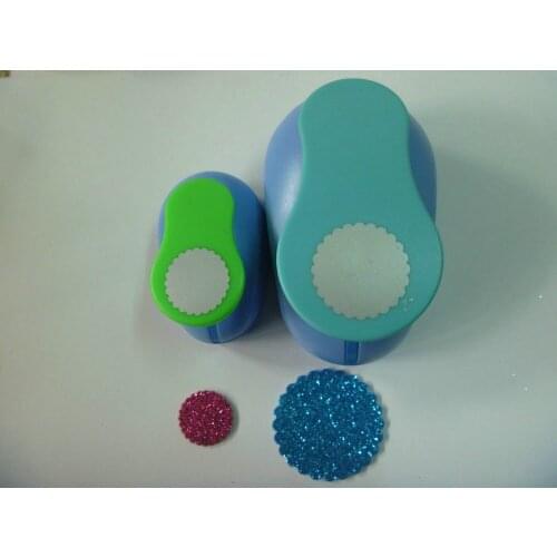 Free shipping 2pcs (1 inch+2 inch ) wave circle Punch Scrapbooking craft punch eva punches paper cutter