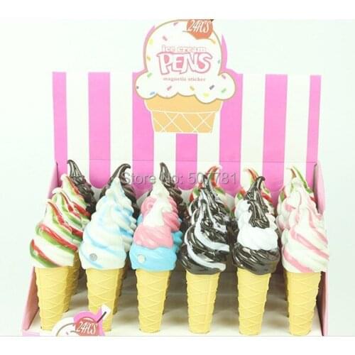 [Free shipping] NEW !Magnetism !ice cream pen,MIX Sweets series pens ,24pcs /lot could with customer' logo