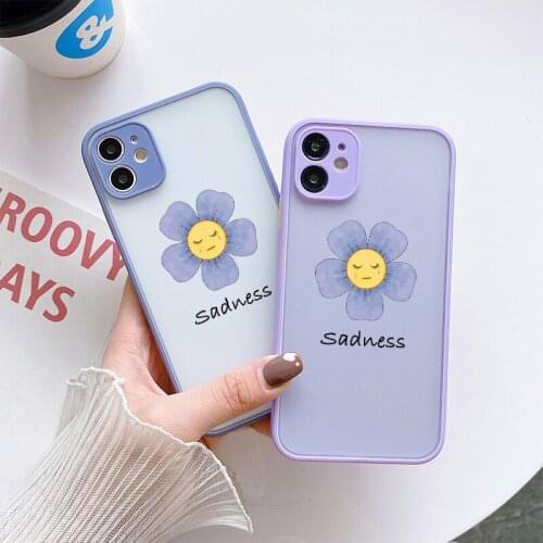 Flowers Face Smile Phone Case for IPhone 12 11 Pro Max X XS XR 7 8 Plus SE 2020 Mini Hard TPU Clear Shockproof Cover