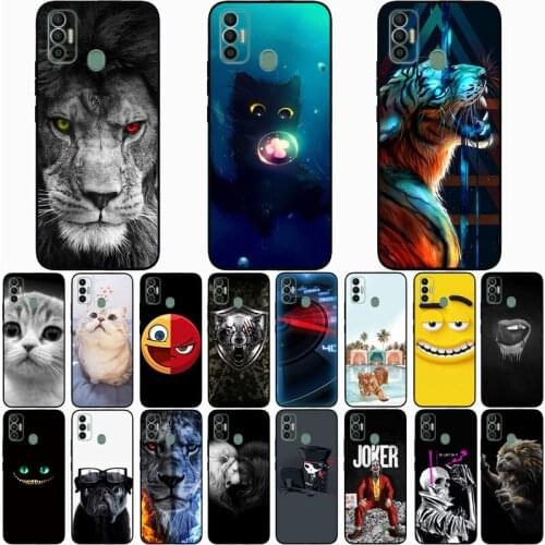 For TECNO SPARK 7 Case Wolf Silicon TPU Fundas for Tecno Spark 7 Cat Animal Shell Bag Housing Phone Cases