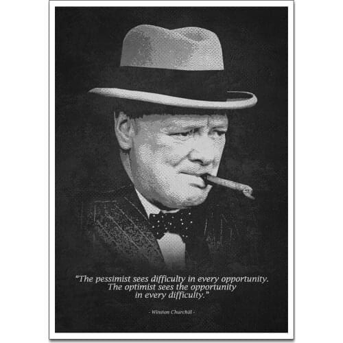 Churchill Quotes Wall Art Poster Canvas Painting Nordic Wall Pictures Living Room Home Decor No Frame