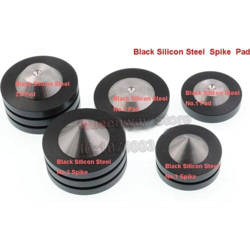 Black Silicon Steel Spike Stand Pad CD Turnable Pre-AMP Stainless Steel